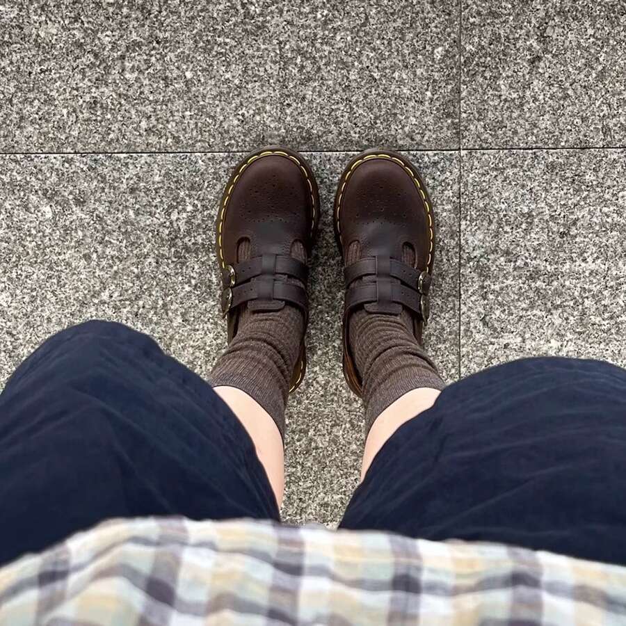 Cowhide Version ~ Niche Versatile Martin for Women, British Style Casual Small Leather Shoes, Hollow Thick-Soled Mary Jane Shoes