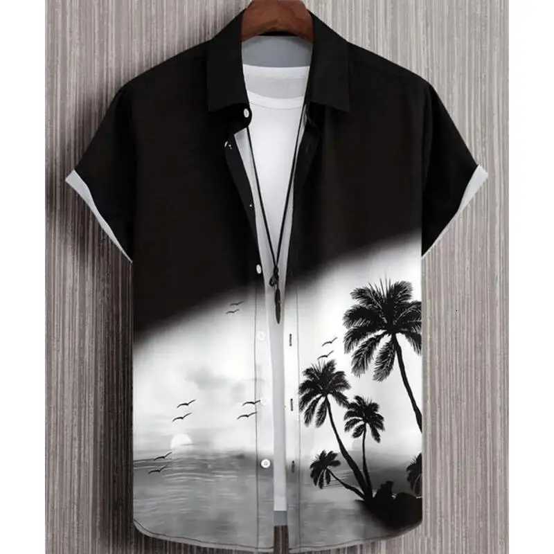 Hawaiian MenS Shirt 3d Gradient Loose Oversized Shirts And Blouses High-Quality Clothing Beach Party Sweatshirts Y250819