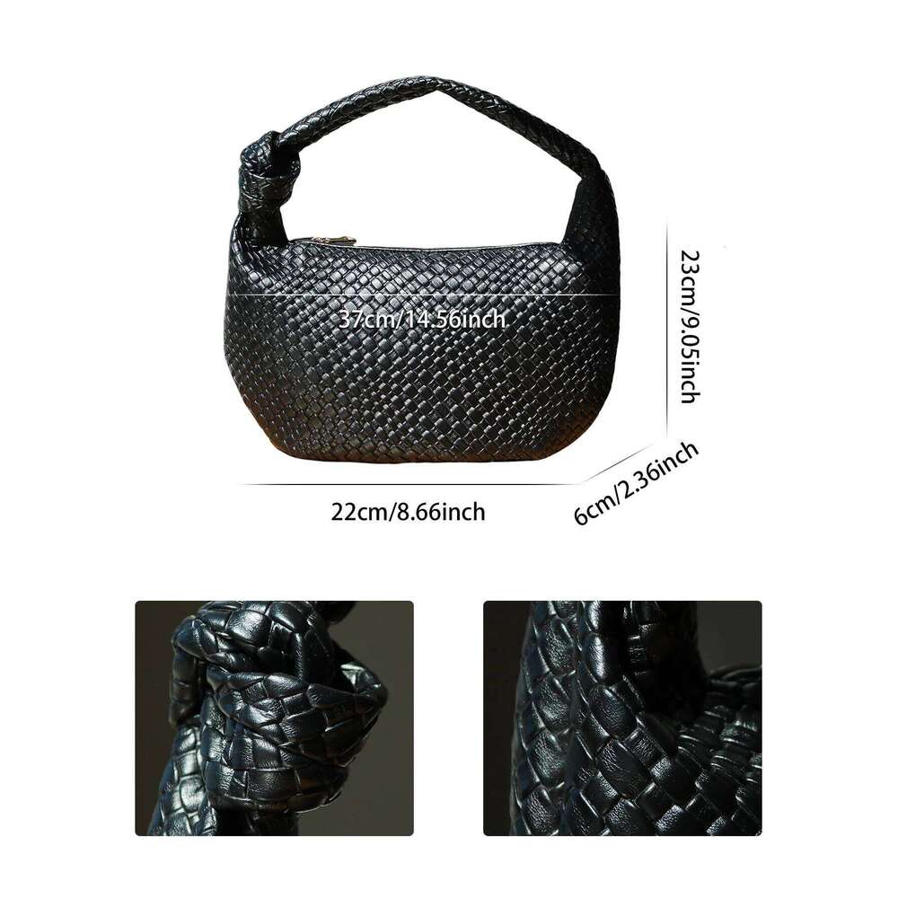 High End Woven Bag Fashionable New Versatile Women S Handbag One Shoulder Armpit Knotted Unique Niche Design Retro