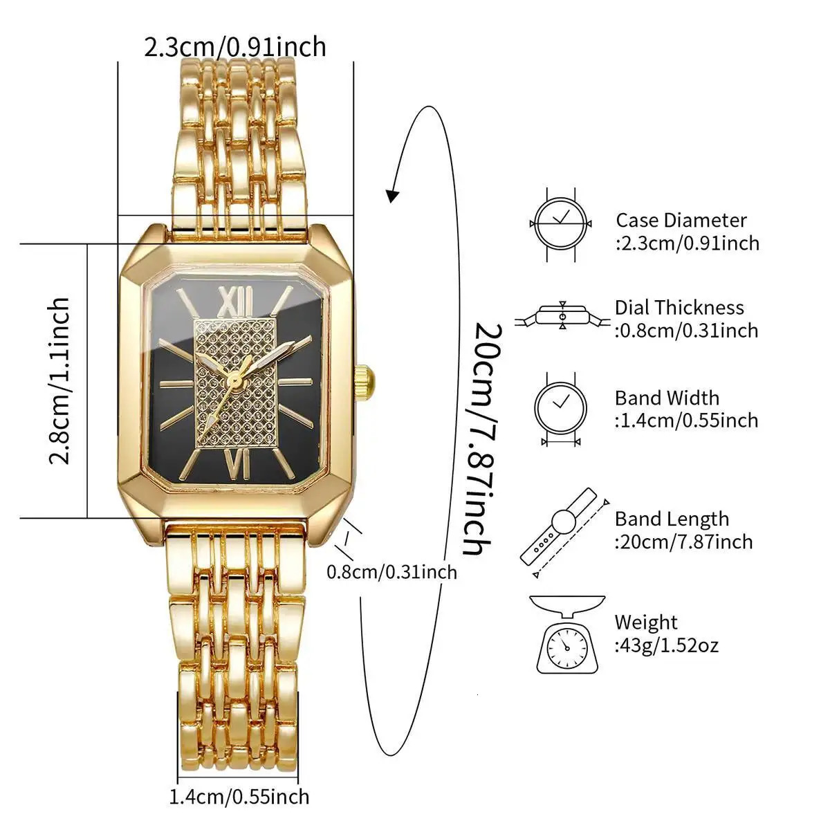Fashion Rectangle Women Watches Ladies Stainless Steel Strap Quartz Wristwatches Reloj MujerWithout Box 250818
