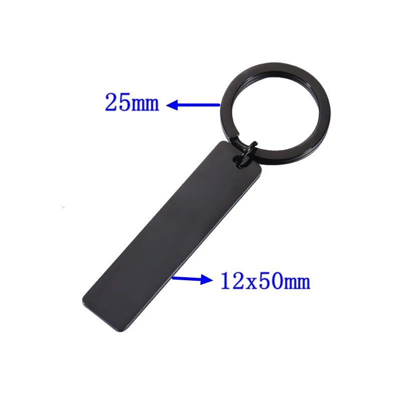 10Piece 12x50mm Mirror Polished Stainless Steel Strip Blank Keychains For DIY Souvenir Gifts Mens Car Key Jewelry 250811