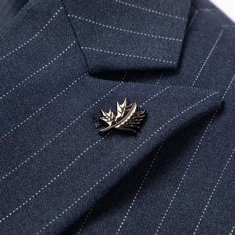 T1486 new men's suit three-piece blue striped business casual fashion elegant suit professional suit wedding