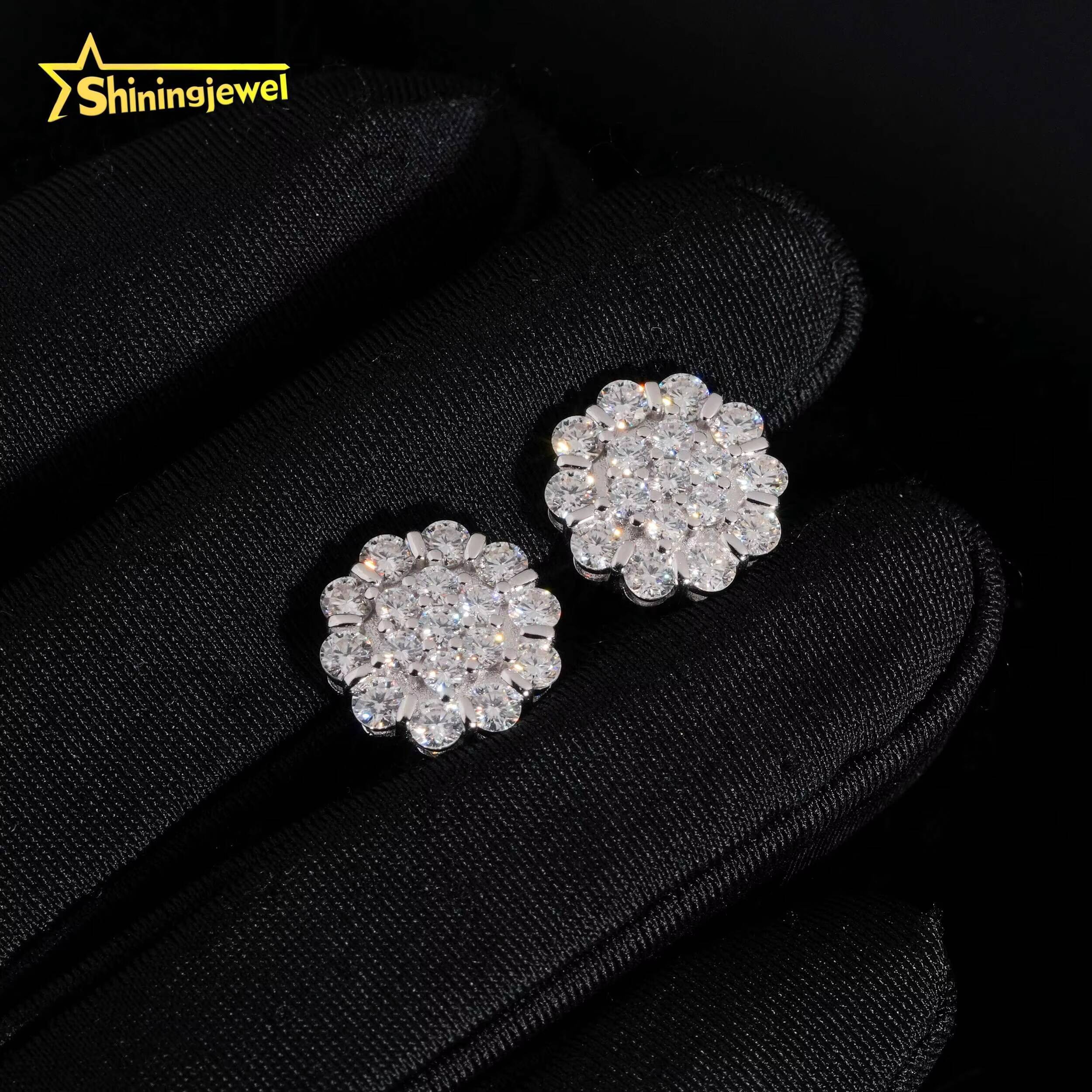 Fashion Jewelry Factory Price Iced Out Diamond Hip Hop S925 Sterling Silver Men Moissanite Earring