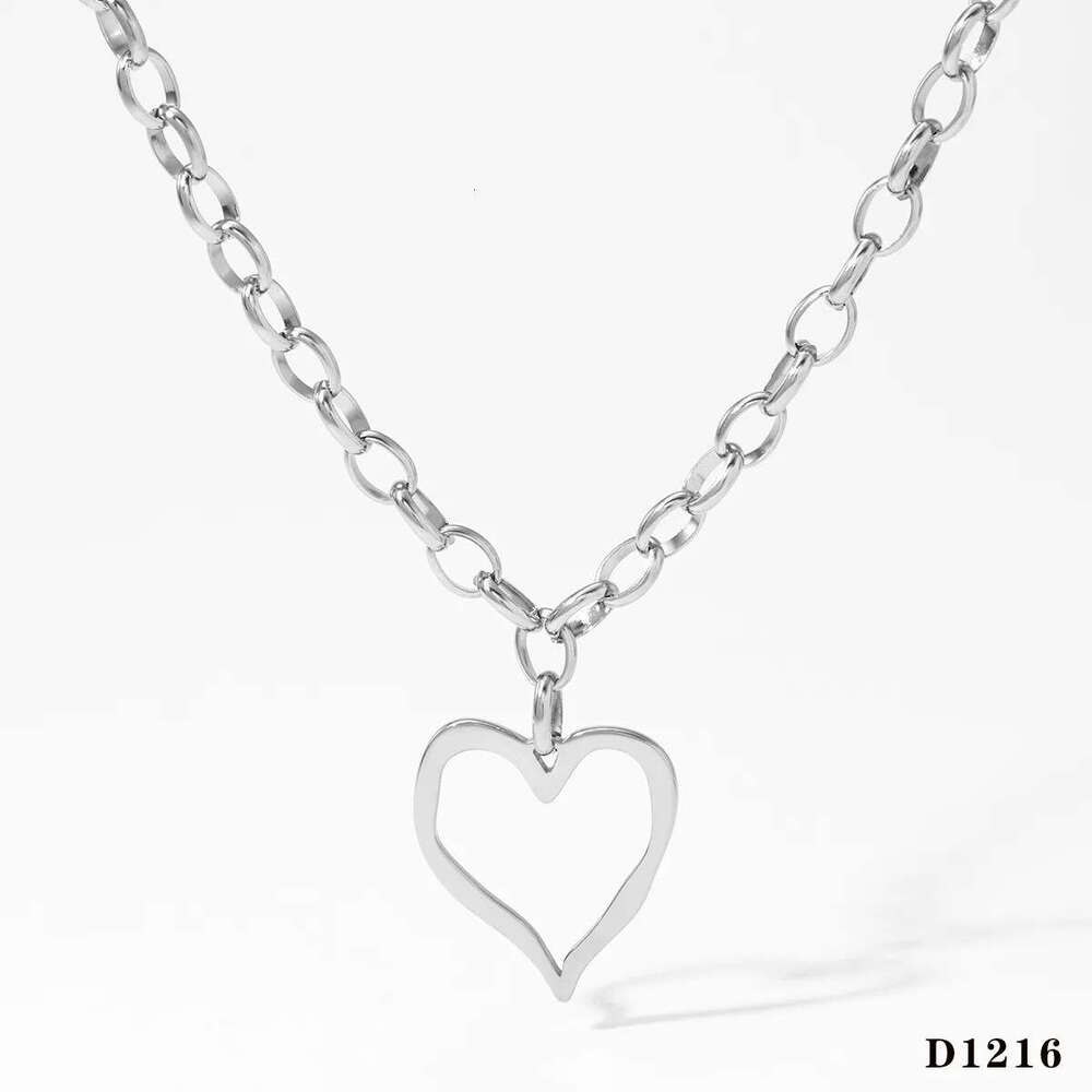 Simple Heart Earrings Stainless Designer Steel Personality Exaggerated Heart-shaped Pendant Necklace