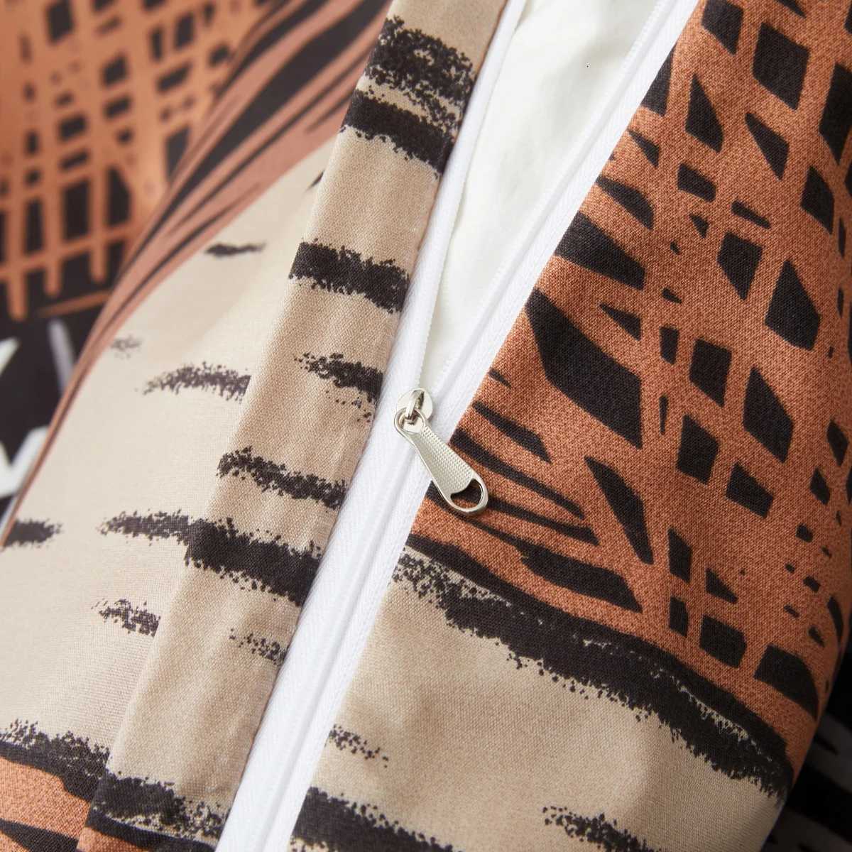 Geometric Lines Duvet Cover Set Full Queen ic Houndstooth Bedding Set Reversible Rustic Farmhouse Patchwork Comforter Cover Y250819