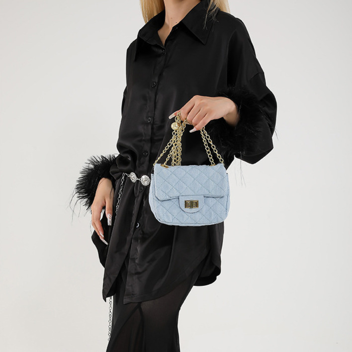 Free Shipping Designer Luxury Women's Small Square Bag New Style Small Fragrance Fashion Diamond Grid Chain Shoulder Crossbody Bag Casual Mini Ha