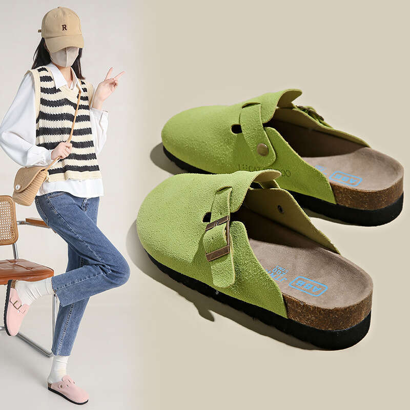 2023 New BK Closed-Toe Women's Summer Fashion Outdoor Sole Couple Flat Heel Cork Lazy Breathable Sandals