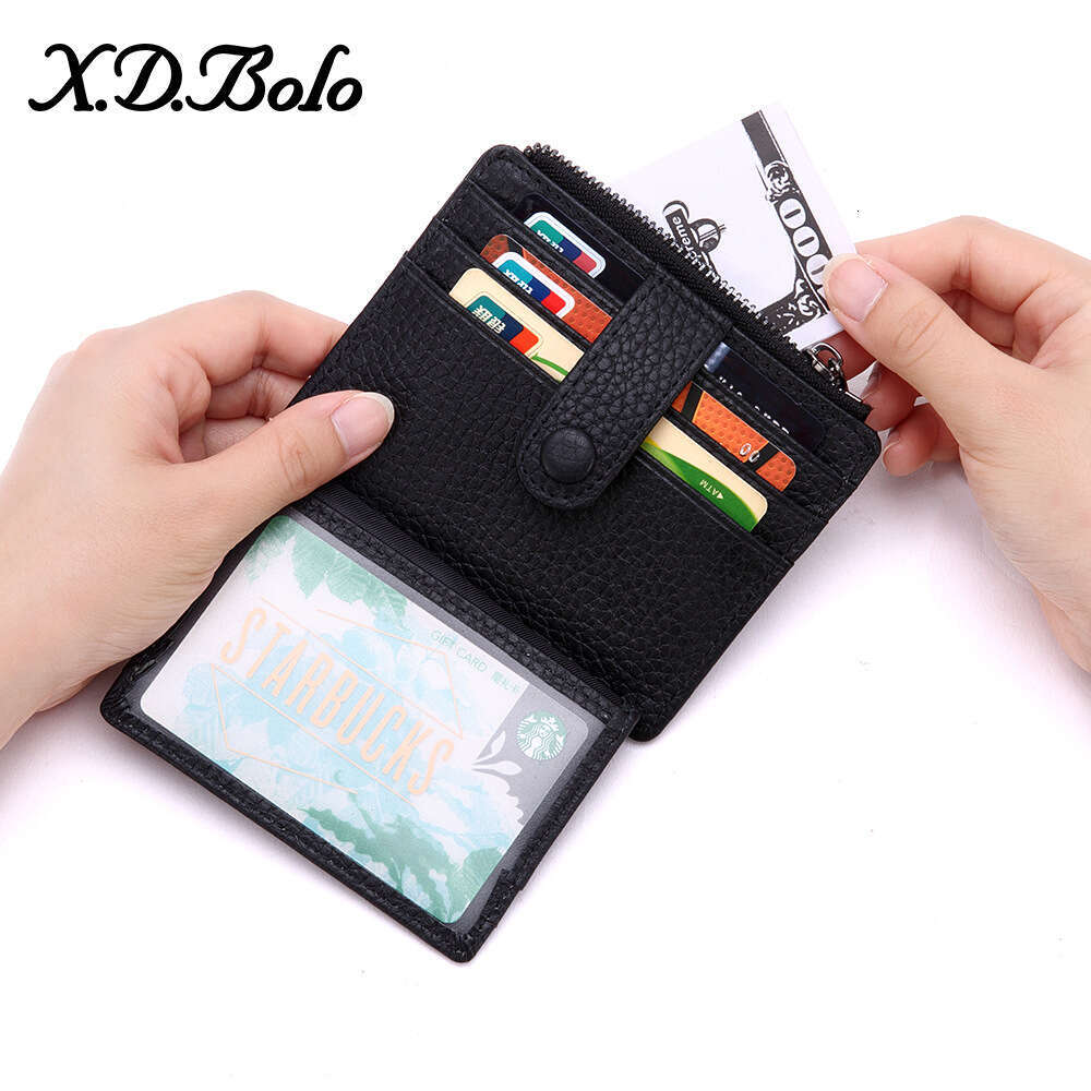 New Genuine Leather Zipper Coin Purse Gift Multi-Card Slot Cowhide Card Holder Ultra-Thin Wallet designer wallet B5 B5
