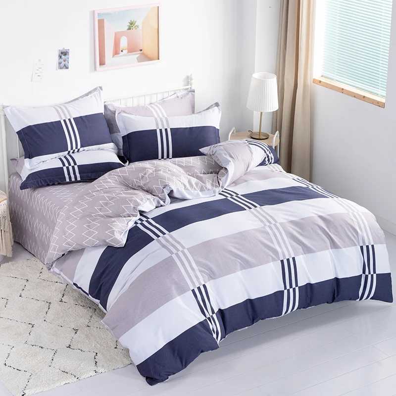 Striped Printing 100% Cotton Duvet Cover Set 1PC Duvet Cover 2PC case Cotton Soft Skin Friendly Bedding Set for Bedroom Y250819