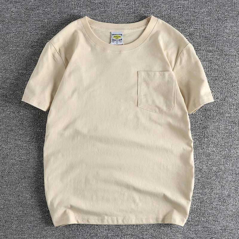 Simple Design Cotton Pocket Washed T-Shirt for Men Basic Style with Pure Color and Short Sleeves Y250819