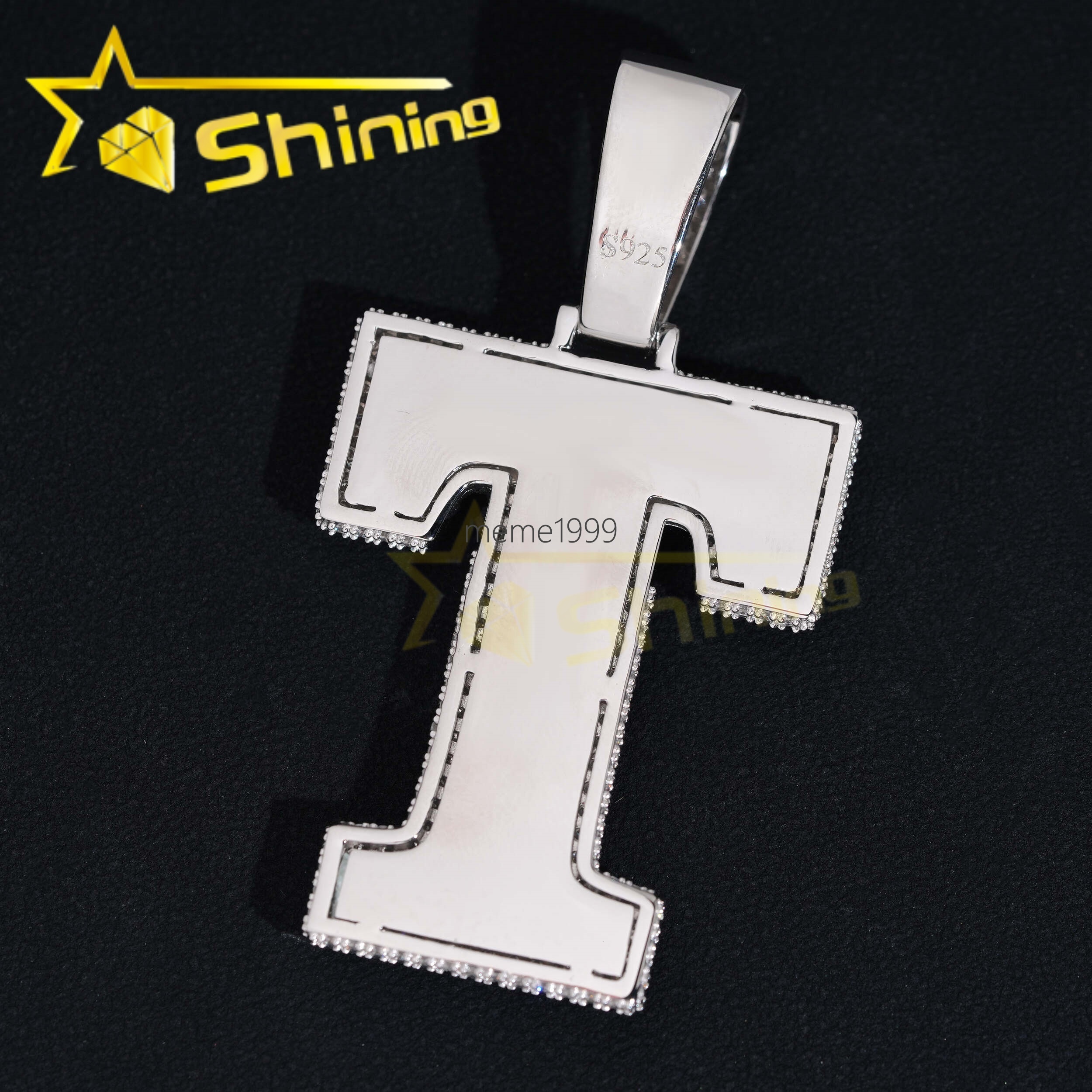 Hip Hop Vvs Moissanite Diamond Iced Out Pendant Pass Diamonds Tester 925 Silver Hot Sale Initial Letters Pendant Fine Jewelry - view 5