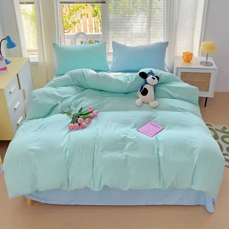 Teal Duvet Cover Queen Size Soft Green Blue Solid Comforter Cover Set 3 Piece Washed Polyester Bedding Set with Zipper Closure Y250819