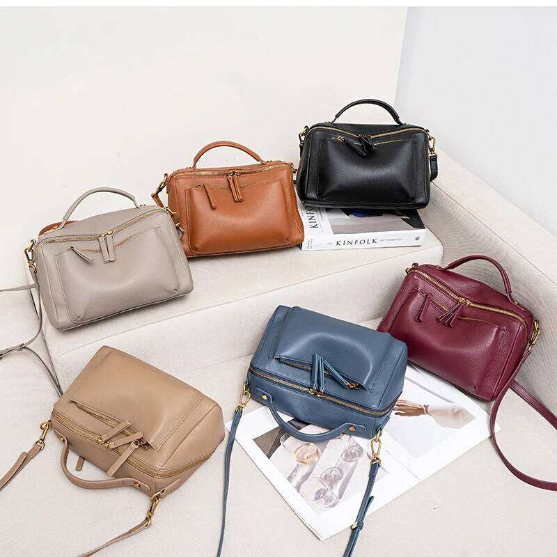 Designer Bags Natural Cow Genuine Leather Crossbody Bags Women Designer Handbags Purses Female Shoulder Messenger Soft Cowhide Pillow Bag Luxury Bag