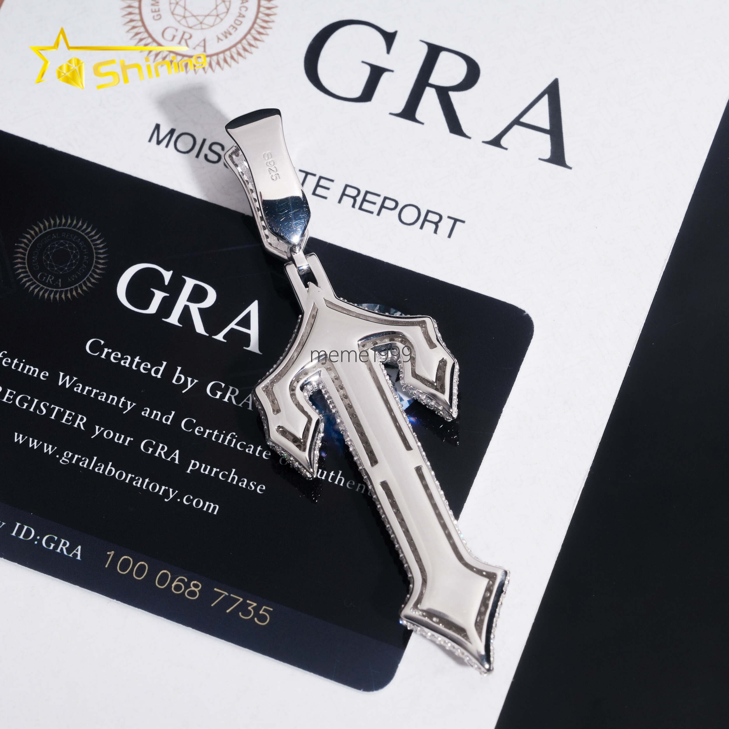 New Design Stocks 925 Sterling Silver Gold Plating Hip Hop Jewelry VVS Diamond Necklace Iced Out Moissanite Cross Pendant