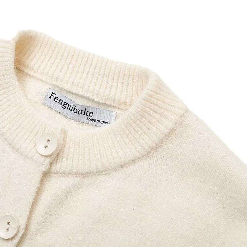 Wind autumn new style 2-color solid color short cardigan knitted jacket