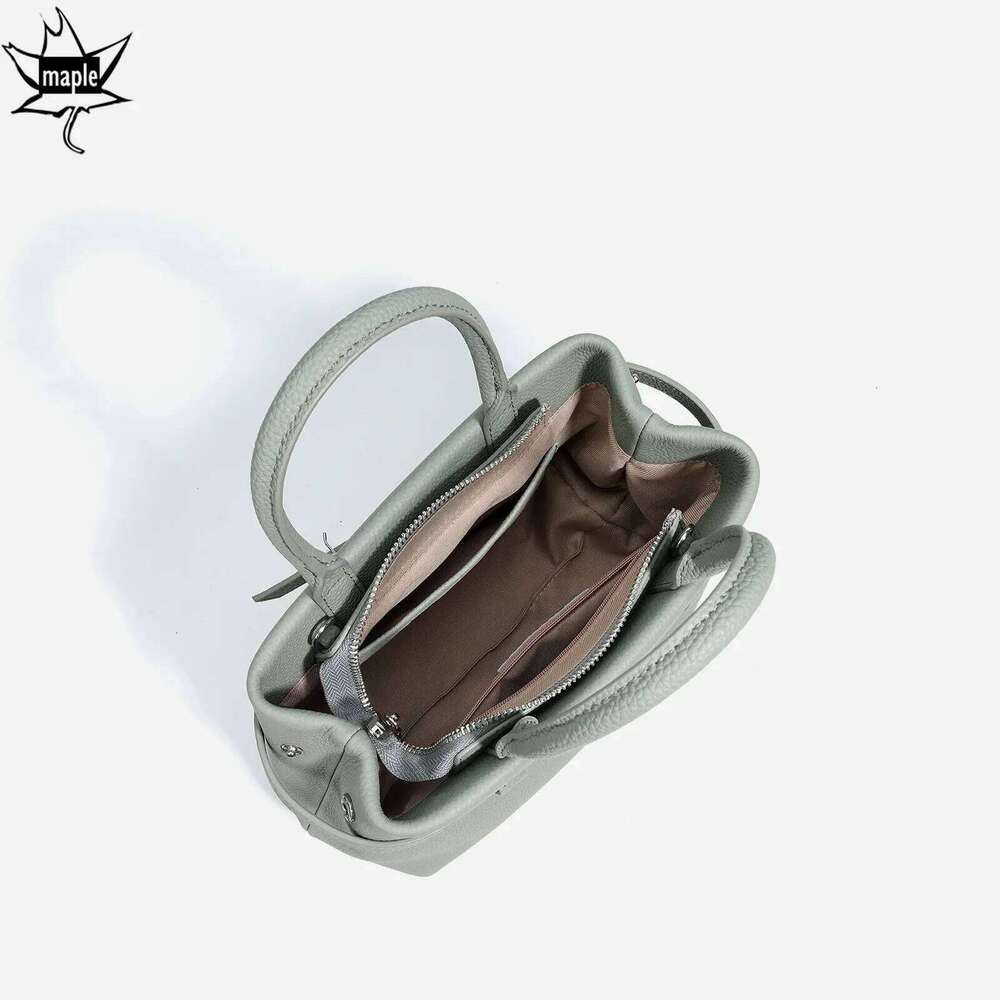 New 2025 Spring Pink Matcha Exquisite And Compact Tote Small Genuine Cow Leather Women Shoulder Crossbody Bag