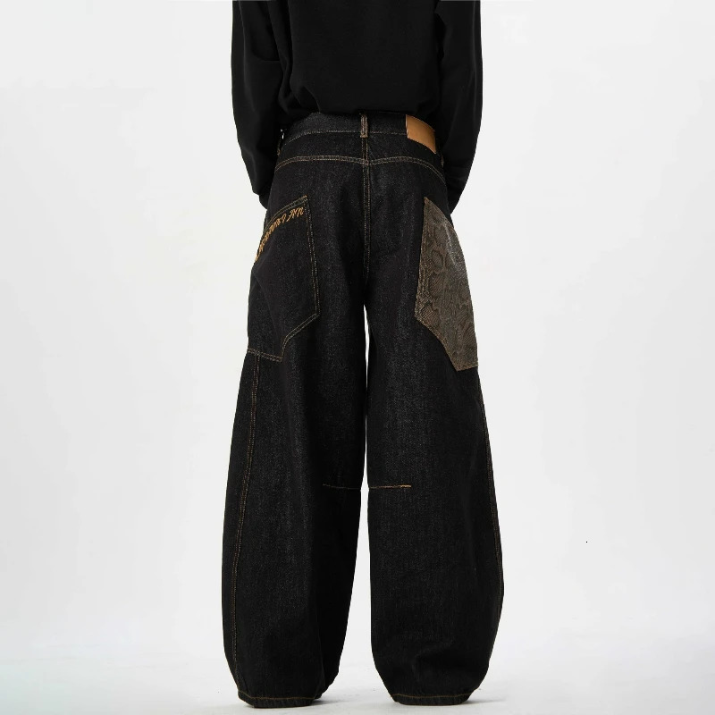 Y2k Vintage Jeans Trendy Pocket Stitching American Machete Men Women Wide Leg Pants Harajuku Hip Hop Streetwear Baggy Z260313