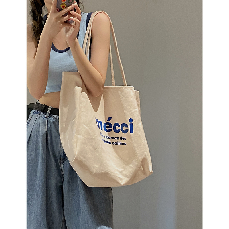 2025 Autumn Women's Student Canvas Bag Summer New Fashionable Casual Handbag Large Capacity Shopping Bag Cloth Bag Women's Crossbody Bag Des