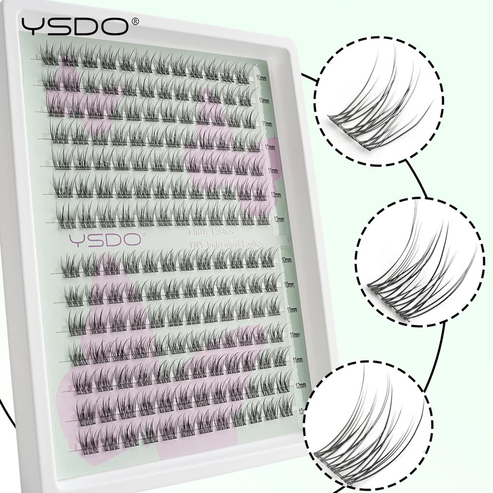 YSDO 1014 Rows Natural Eyelash Premade Volume Fans Individual Lashes Mink False Eyelashes Cluster Makeup Cilia 250811