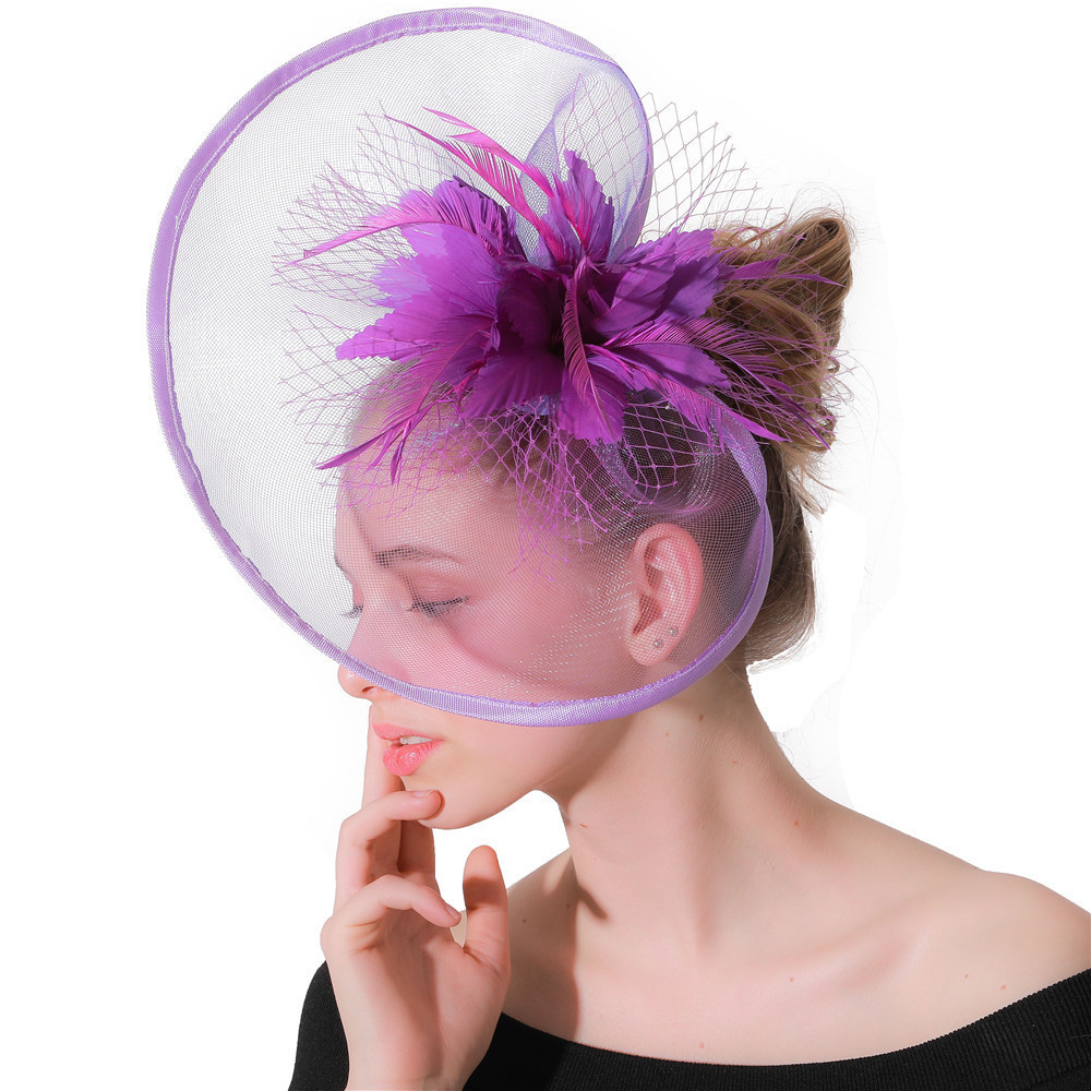 Elegant Flower Fascinator Pillbox Cap Wedding Women Fascinator Hat Headband Ladies Millinery Cap Mesh Bride Hats 250609