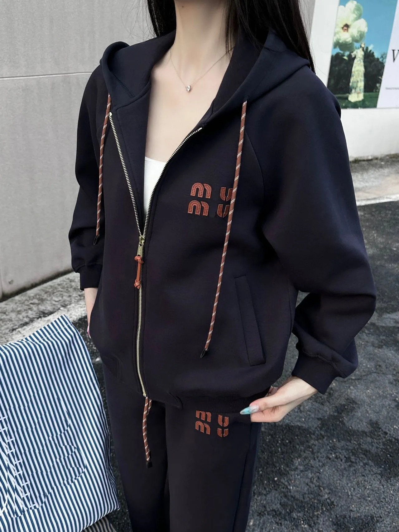hoodie tracksuit designer women sportswear Designer fashion brand embroidery zipper coat outdoor leisure sports loose cotton hoodie pants tw 539a