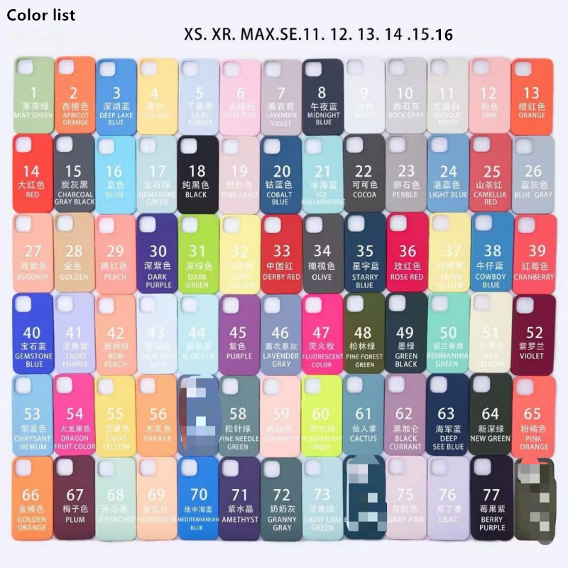 Liquid Silicone Phone Case For iPhone 17 16 15 14 13 Pro Max plus Case Rubber back cover Anti-Fingerprint Anti-Scratch With retail package