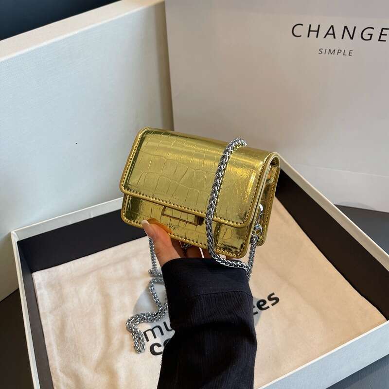 Textured Trendy Small Bags 2025 Summer Stylish Designer Bags Chain Crossbody Fashionable Mini Square Bag