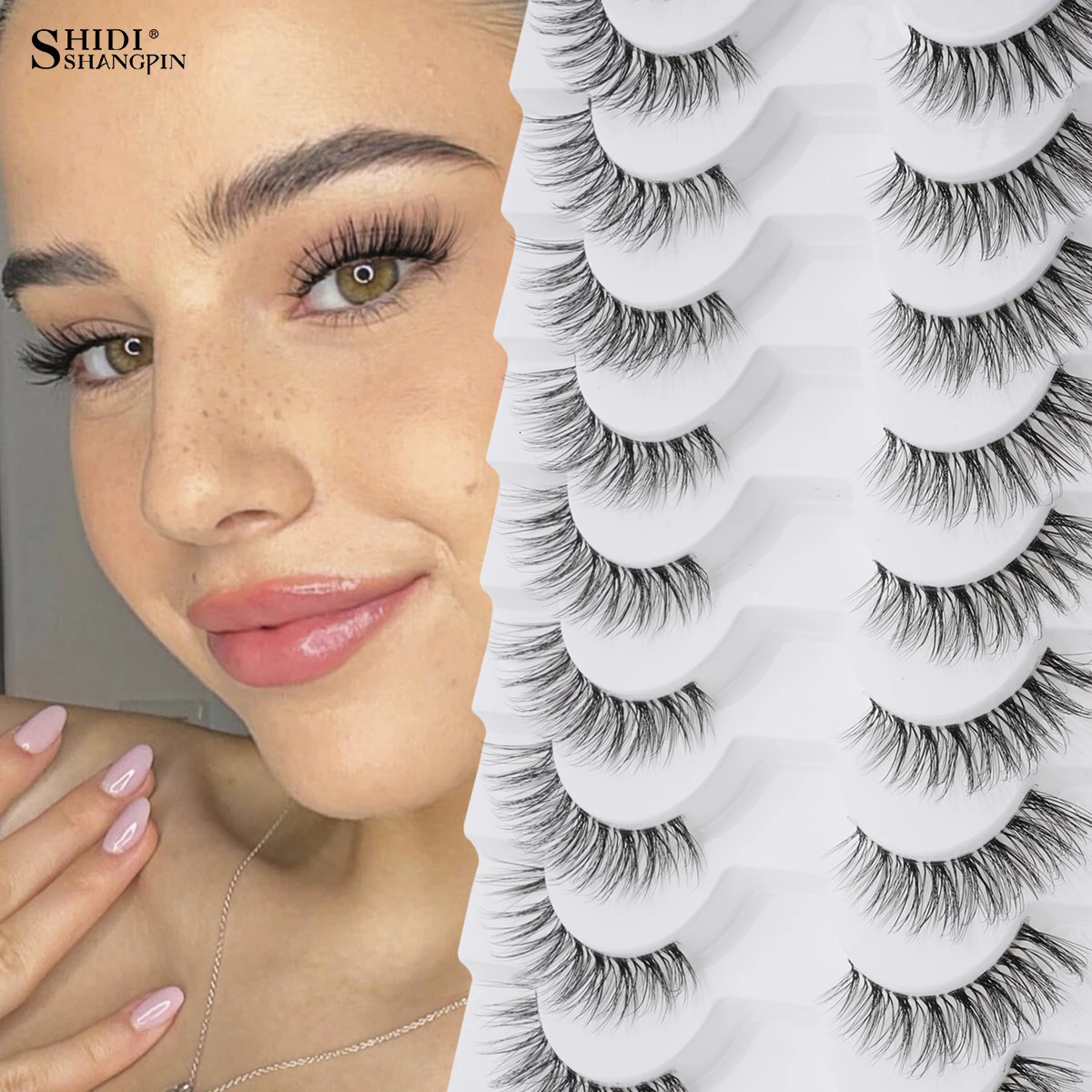310 pairs Natural Lashes Mink Fluffy False Eyelashes Make up Tools Wispy Half 3D Cat Eye Eyelash s Faux Cils 250811
