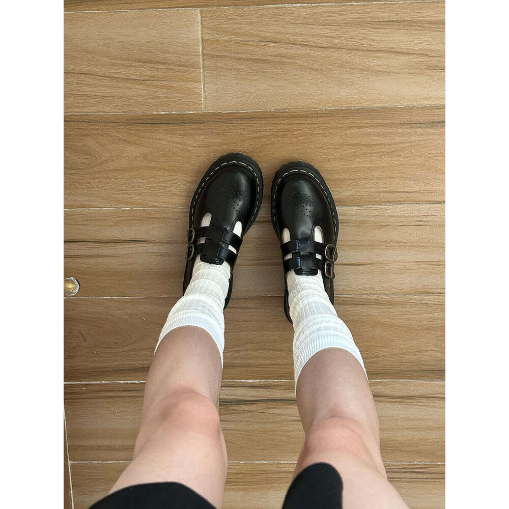 Cowhide Version ~ Niche Versatile Martin for Women, British Style Casual Small Leather Shoes, Hollow Thick-Soled Mary Jane Shoes