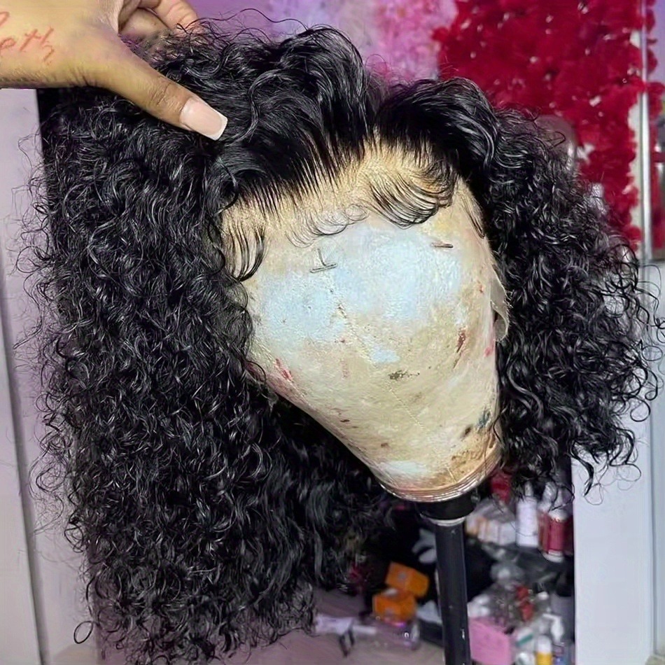 Brazilian Curly Lace Front Wig Short Bob Wigs Deep Water Wave 13X4 Hd Lace Frontal Human Hair Wig For Women Wear And Go Glueless Wig synthetic