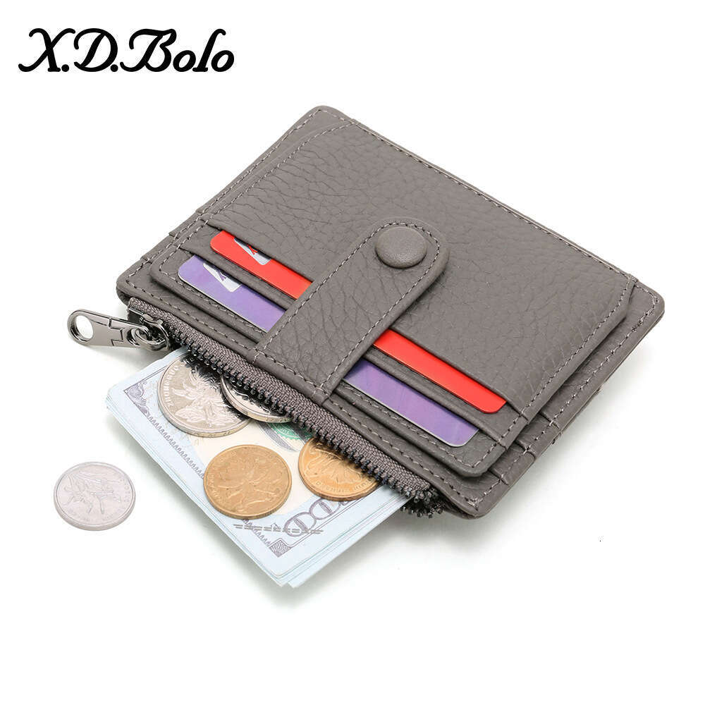 New Genuine Leather Zipper Coin Purse Gift Multi-Card Slot Cowhide Card Holder Ultra-Thin Wallet designer wallet B5 B5