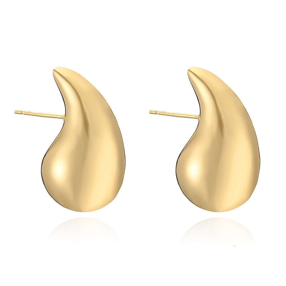 Copper Gold-Plated Water Drop Designer for Women INS Niche High-End Simple Earrings Ear Jewelry