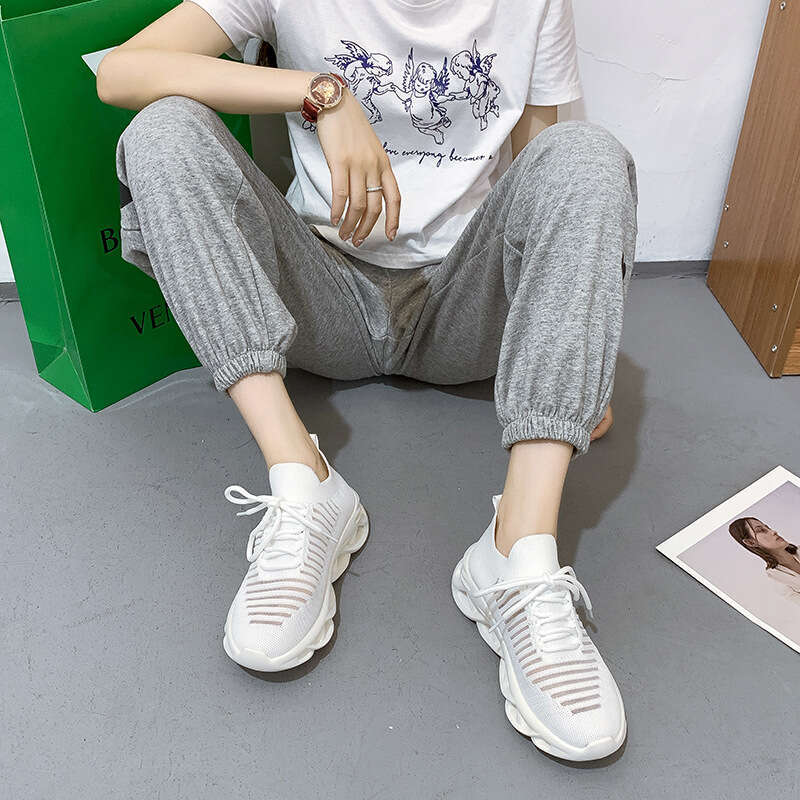 TikTok Live Casual Sports for Women 2023 New Style Easy-to-Match Sock Dad Shoes Ins White Sneakers Trendy