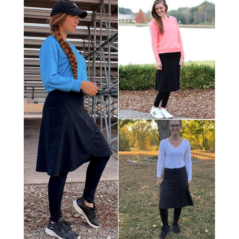 Athletic Knee Skirts with Full Length Leggings,Skorts Leggings&Skirted Leggings Skorts Women