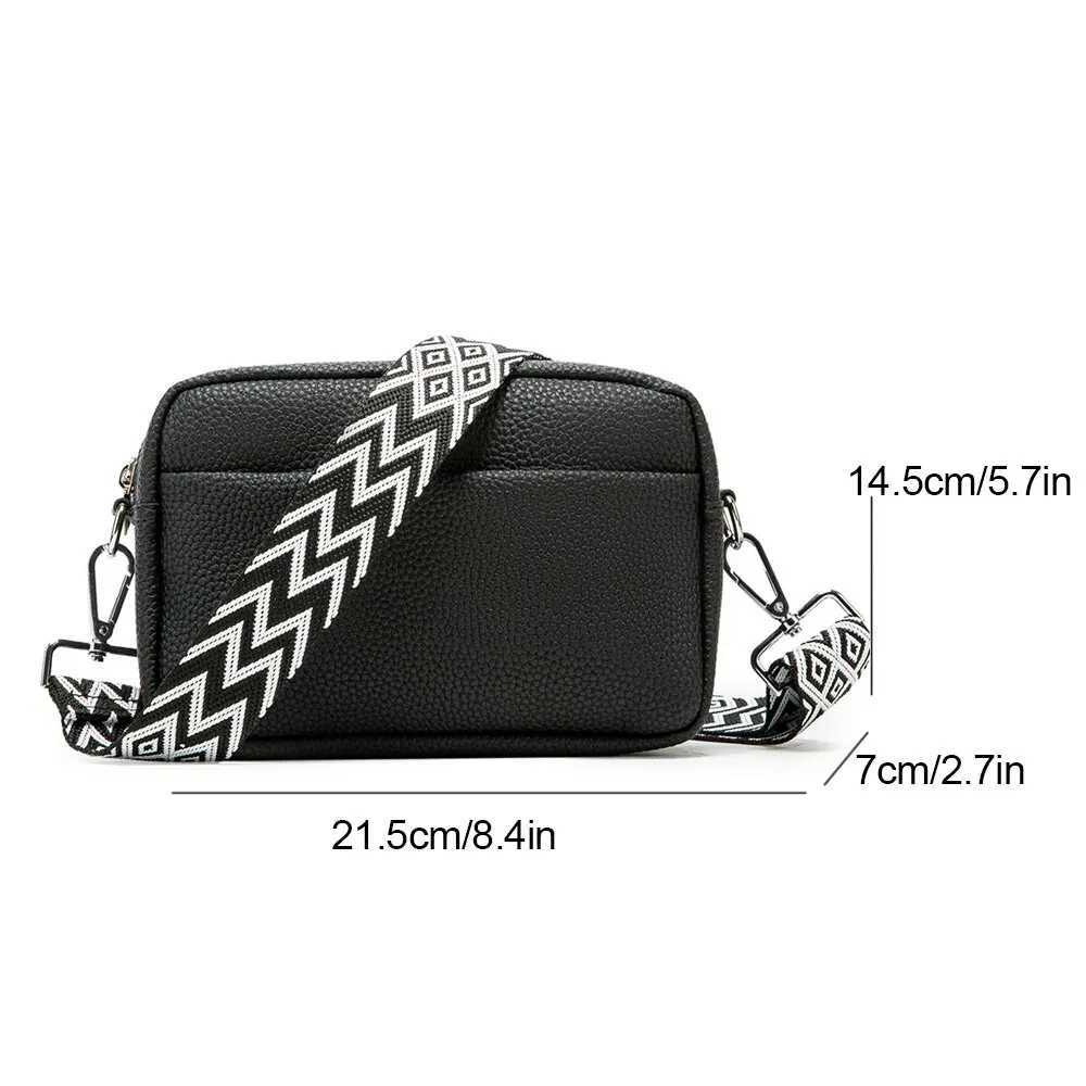 Crossbody Bags for Women Stylish Wide Strap Shoulder Bag PU Leather Daily Use Purses and Handbags with Zipper Y250819
