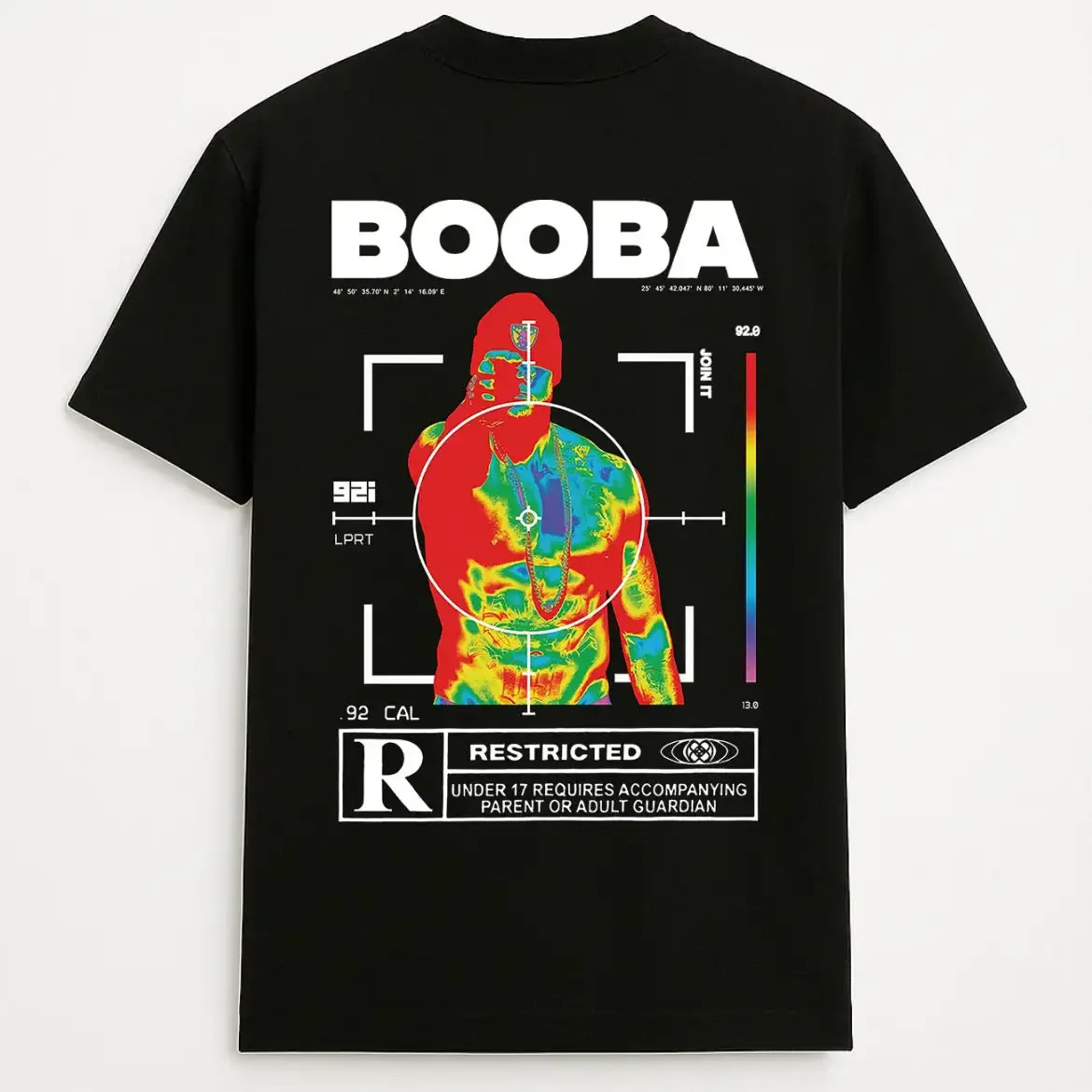Summer in Mens WomensTshirt Boomba 92i Thermal Imaging Print Shortsleveed Cotton Jersey Top Hiphop Y2K Streetwear 250820