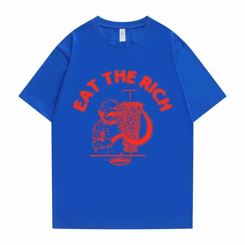 New Funny Men Women Casual Oversized Tshirt Eat The Rich Doner Dner Kebab Karl Marx Socialist Hasan Piker Graphic T-shirts Y250819