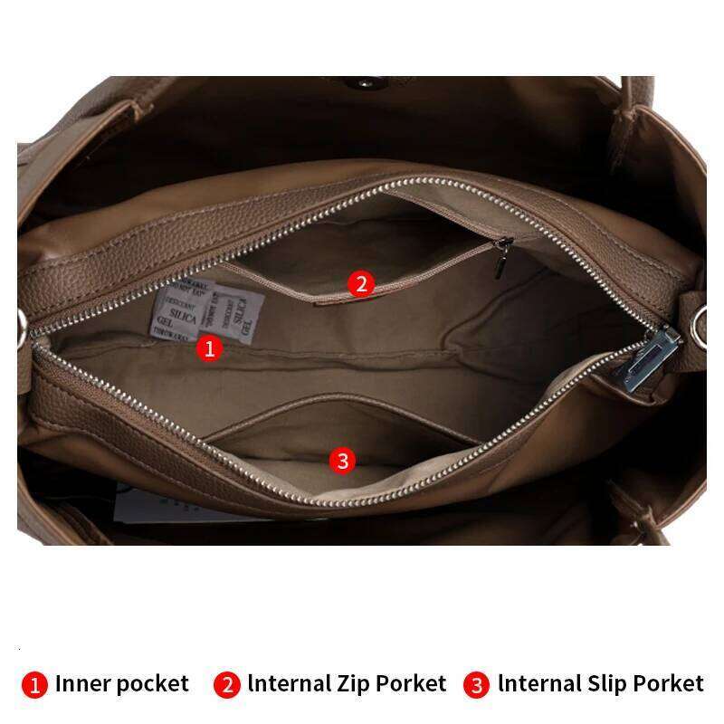 Aidrani New High-Capacity High-Quality Cowhide Bag, Simple And Casual Portable Women's Bag