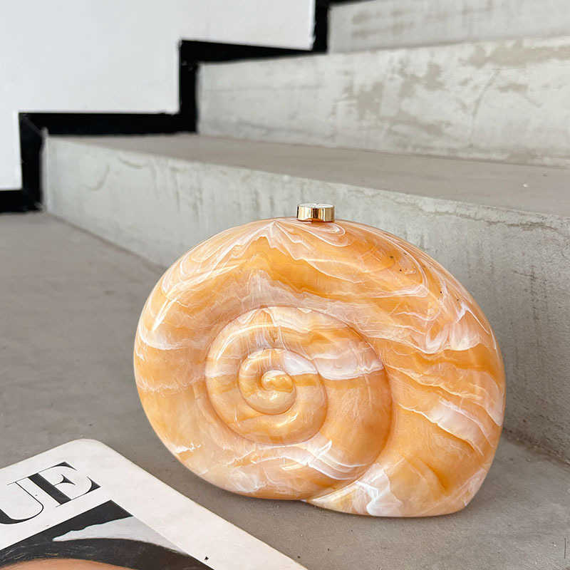 Creative Marble Pattern Spiral Acrylic Bag Niche Design Box Bag Handheld Crossbody Bag