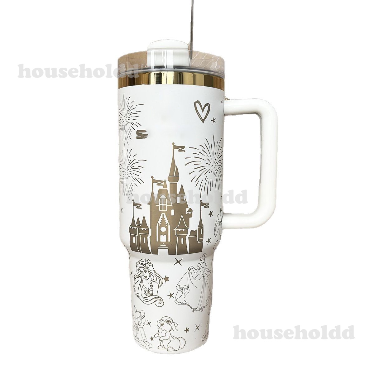 stampup stampup stampup stampup Thermos 40oz Stainless Steel Tumbler with Handle Straw 304 Insulated Cup for Car Office and Outdoor Use