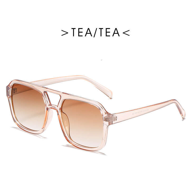 New Korean Style Square Double Beam for Men and Designer Women, Personality Ocean Lens Glasses, Celebrity Trendy Sunglasses