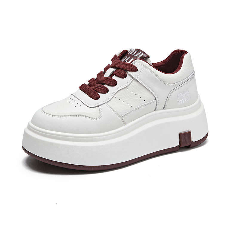 Thick-Soled White for Women 2024 New Autumn Winter Versatile Ins Style Casual Shoes Height-Increasing Lace-Up Lightweight Campus Sneakers