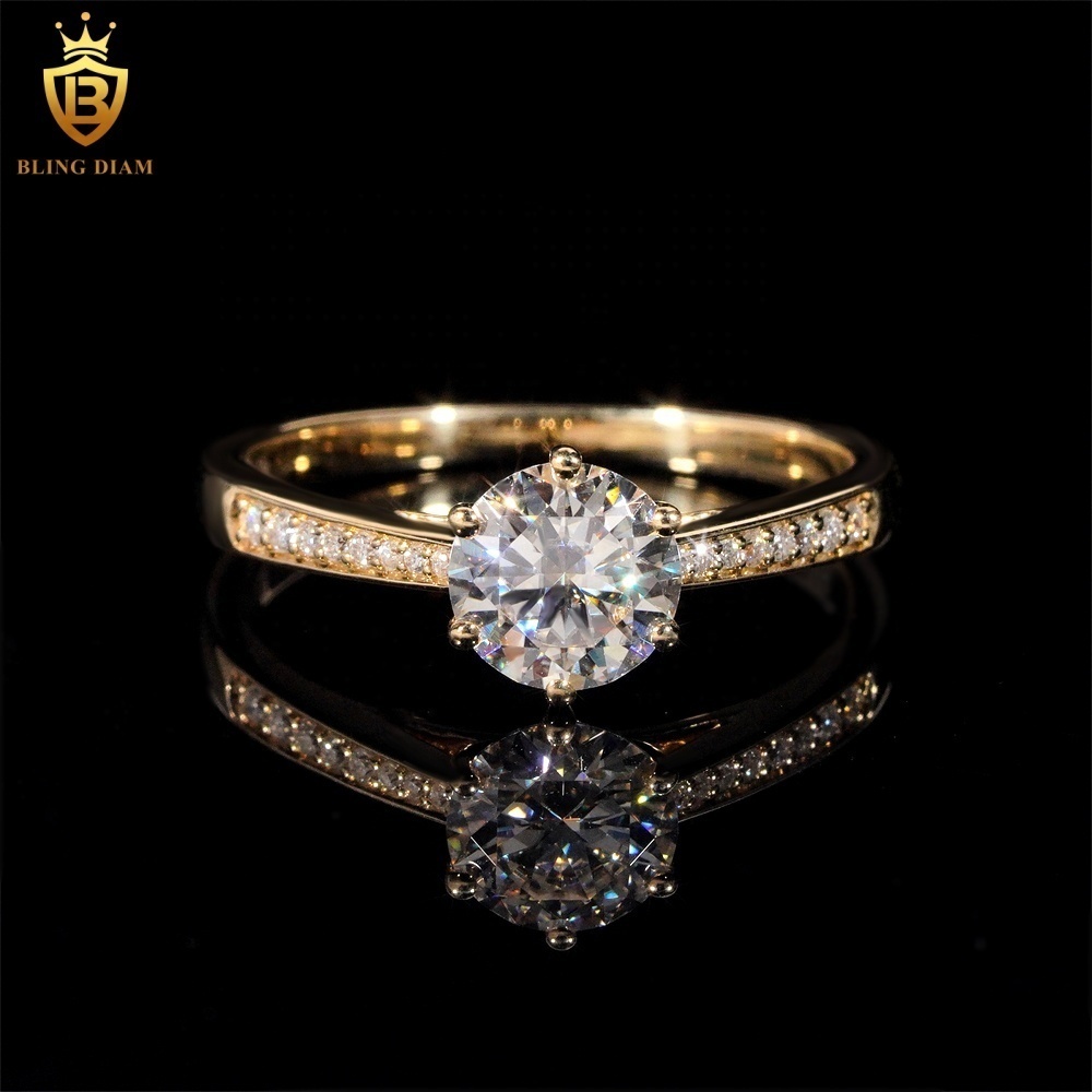 White Real Gold VVS Moissanite 10K Engagement Wedding Custom Rings Fashion Rings for Women