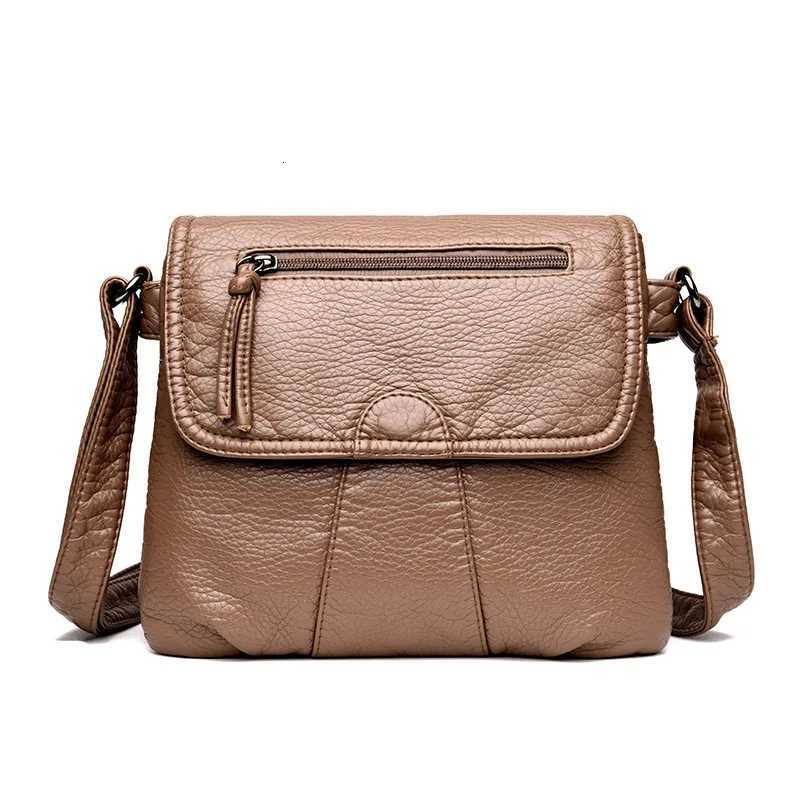 Soft leather Women Messenger bag casual womens shoulder Crossbody bag female handbag Black bolsa feminina bag Y250819