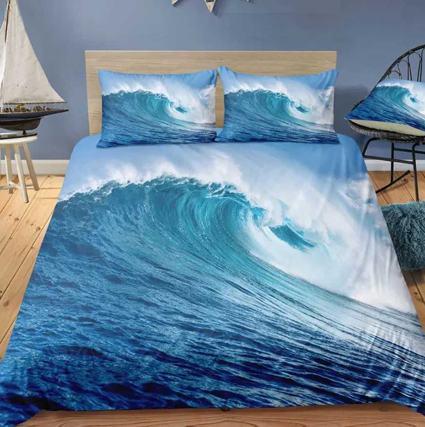 Dream NS Modern Nature Bedding Set 3D Digital Printing Beach Coconut Grove Summer Bedroom Bed Sheet case Bedding Kit Y250819