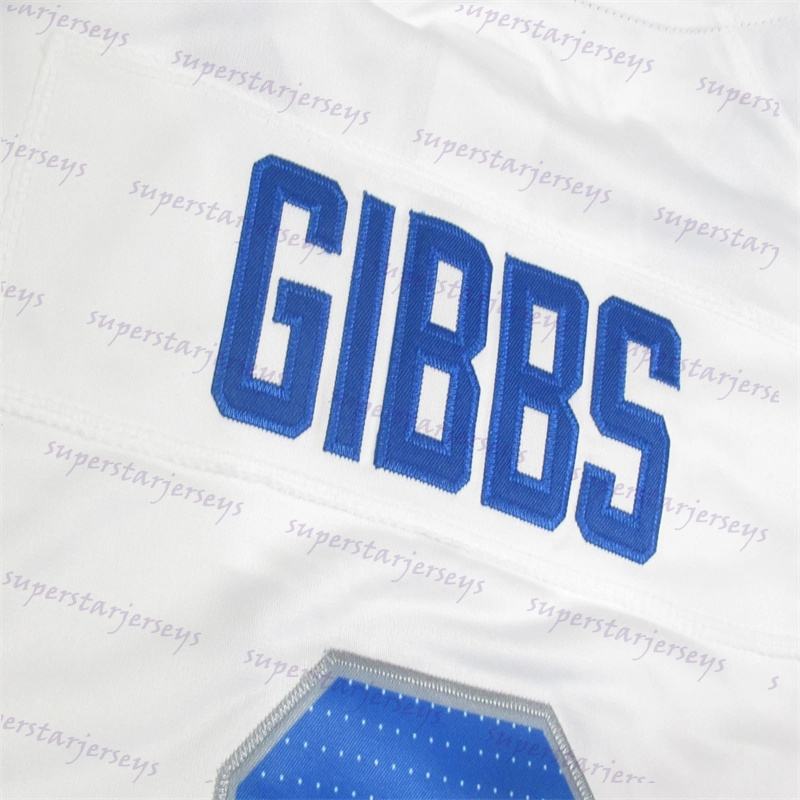 custom 0 Gibbs 2025 Football Jersey 14 Amon-Ra St. Brown Jahmyr Jack Campbell Barry Sanders Jared Goff Jeff Okudah Johnson Hot Sale