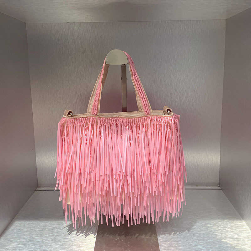 Summer Trend Large Capacity Tassel Bag Hot-Selling New Fashion Shoulder Bag Beach Vacation Tote Bag