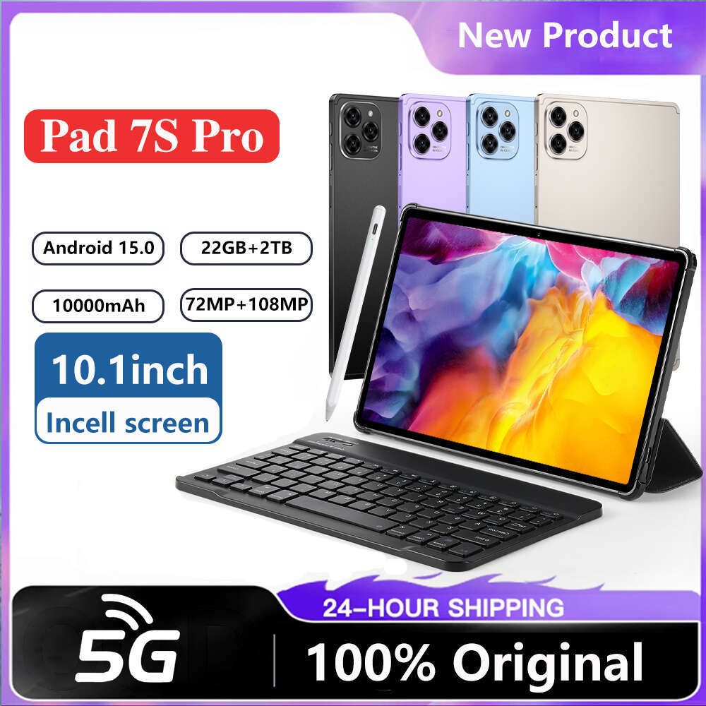 Global Version Tablet PC Tab 7S Pro tablet lightweight portable phone computer 2 in 1 can be inserted dual SIM Global language smartphone front and re