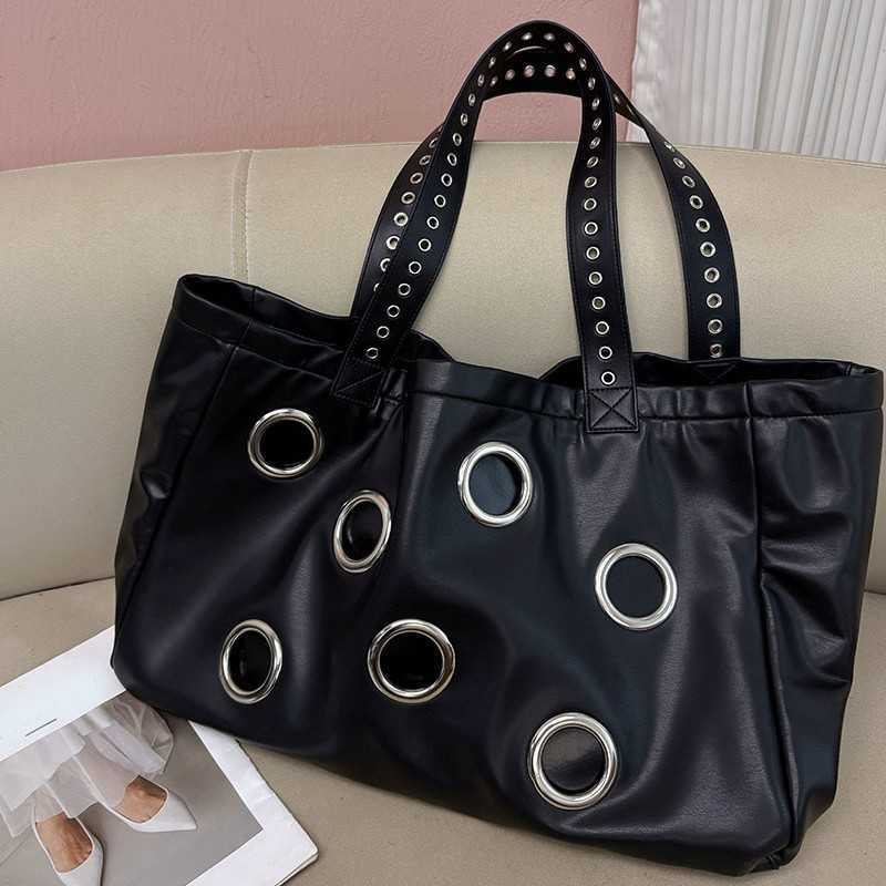Fashion Rivet Handbag Saddle Bag Summer New Versatile Casual High-End Large Capacity Shoulder Handbag