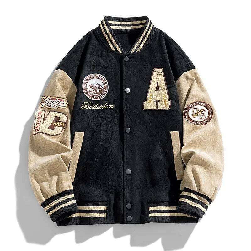 New Baseball Men Fashion Embroidered Jackets Coats High Street Outwear Man Bomber Jacket Hip Hop Clothing Top